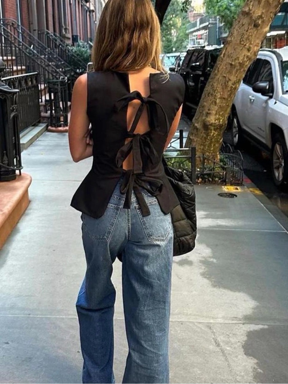 Tie-Back sleeveless top - 100% cotton